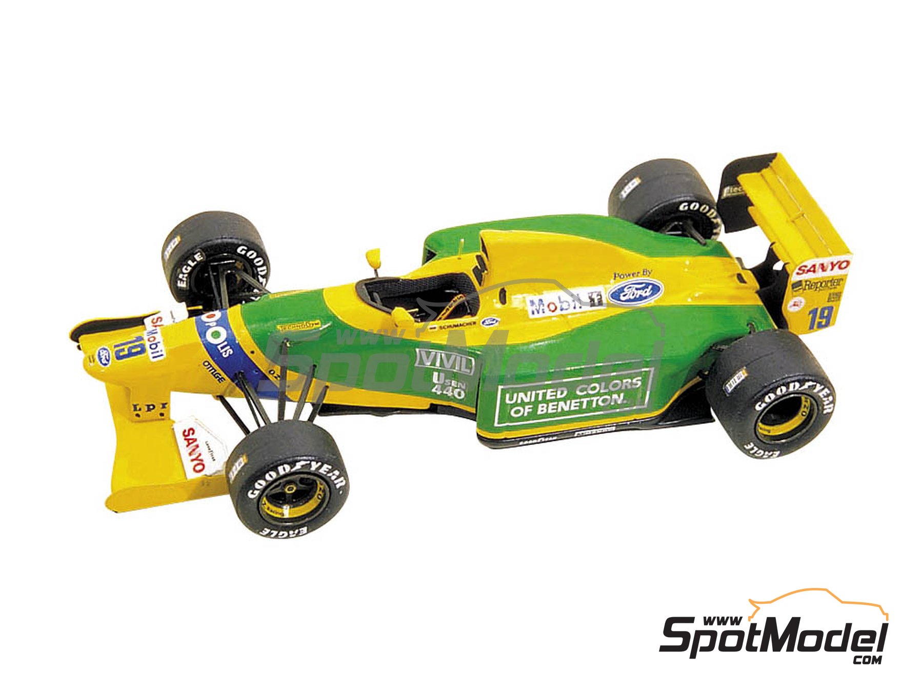 Benetton Ford B192 - Belgian Formula 1 Grand Prix 1992. Car scale model kit  in 1/43 scale manufactured by Tameo Kits (ref. TMK159)